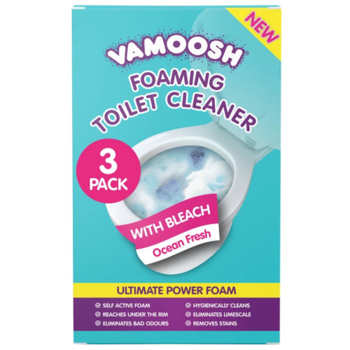 Пена для чистки туалетов Vamoosh Foaming Toilet Cleaner With Bleach Ocean Fresh, 3 саше